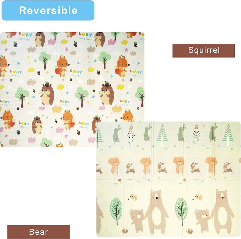 Baby Mat, Play Mat متوافق مع Children, قابل للطي Non-Slip Reversible Mat متوافق مع Babies and Children, XPE Foam and with Carry Bag - Image 3