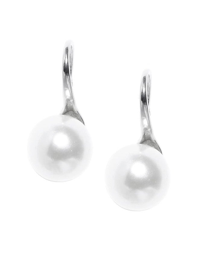 Fabula by OOMPH Jewellery Combo of 2 Pearl & Cubic Zirconia Delicate Drop Earrings For Women & Girls - Image 3