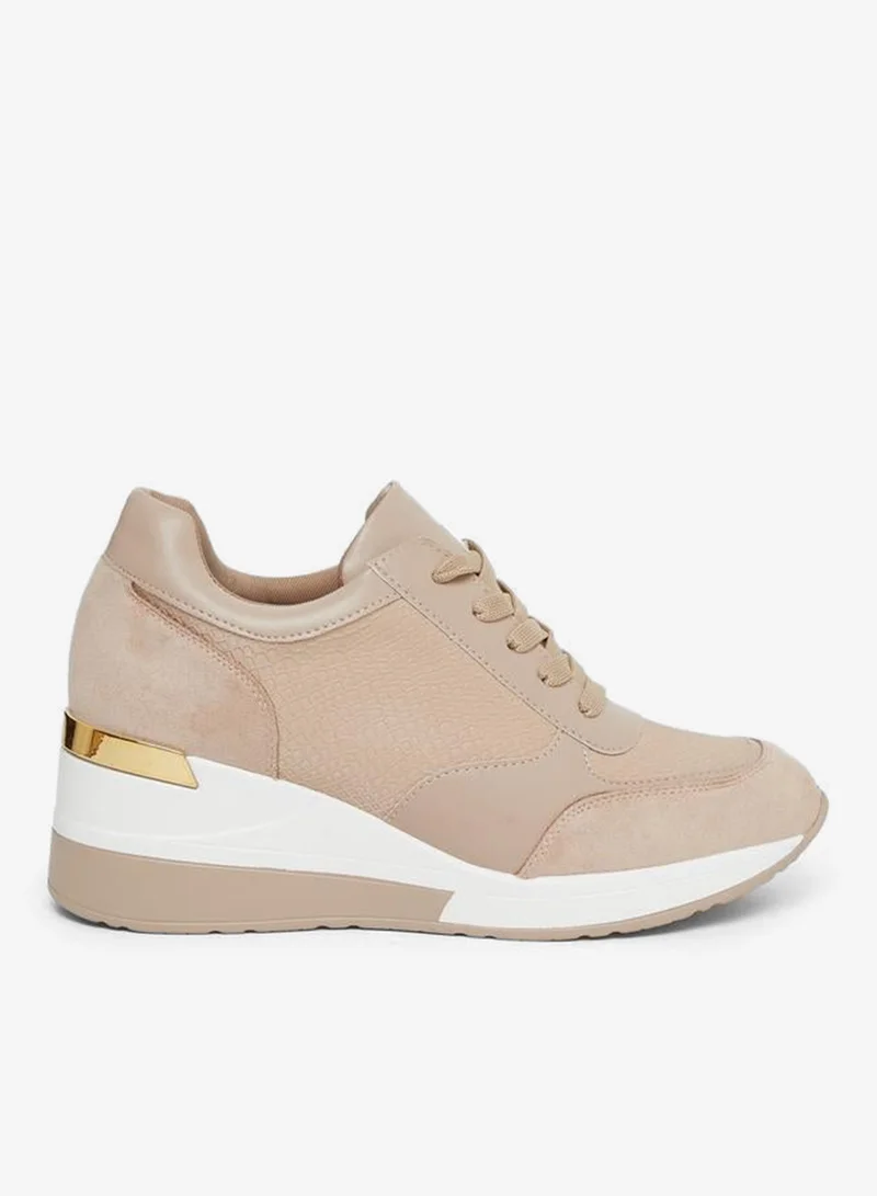 Styli Wedge Heeled Lace Up Sneakers