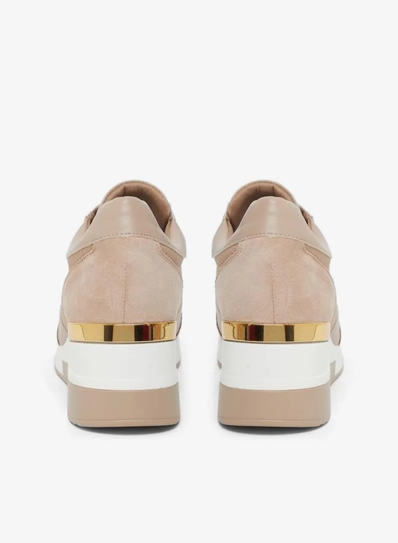 Styli Active Tan Wedge Heeled Lace Up Sneakers for Women | Best Price UAE