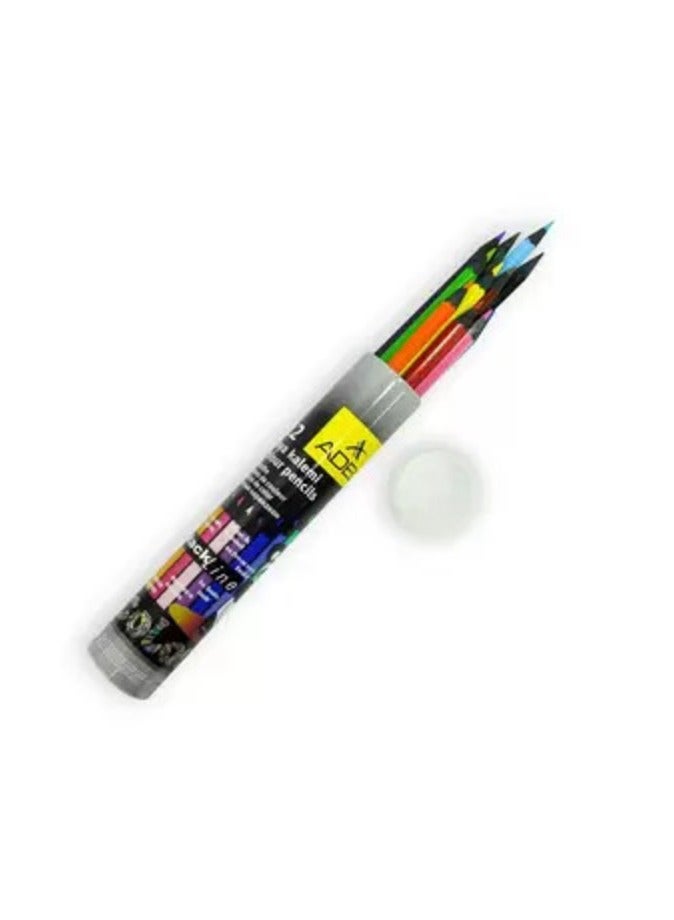 عادل قلم ألوان عادل، 12 لون في أنبوبة ألومنيوم