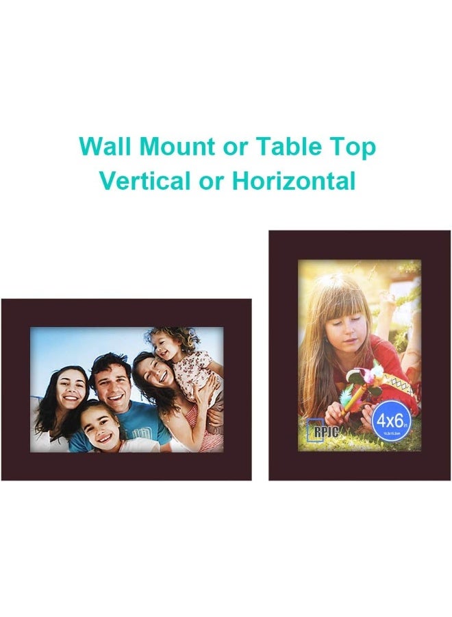 RPJC RPJC 4x6 inch Picture Frame Made of Solid Wood and High Definition Glass for Table Display and Wall Mounting Photo Frame Dark Brown - Image 3