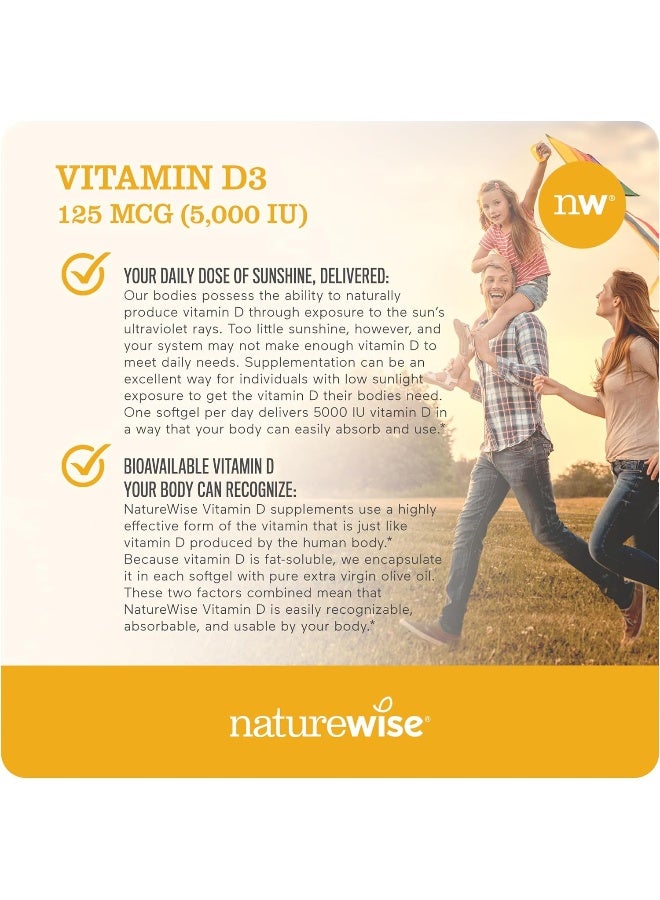 NatureWise Vitamin D3 5000Iu 125 Mcg Healthy Muscle Function, And Immune Suppor 90 Count - Image 4