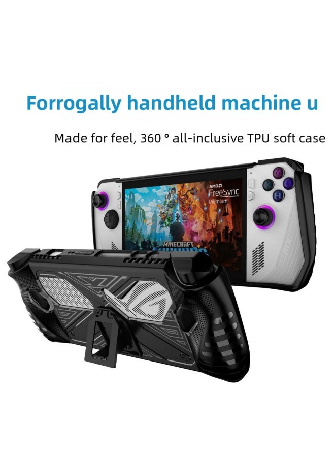 Protective Case For Asus Rog Ally Gaming Console Stand Tpu Soft Jelly Shell Cover For Digital Computer Game Console-Product Color:(TPU Bracket Model) Black