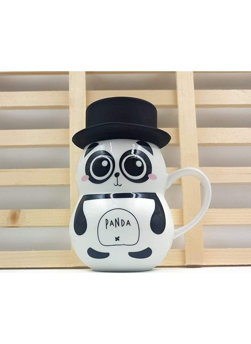 Saugat Traders Saugat Traders Ceramic Panda Coffee Mug with Lid for Coffee, Tea, Milk - Best Gift for Kids, Girls, Boys, Men, Women, Friend (400 Ml)  - Image 3