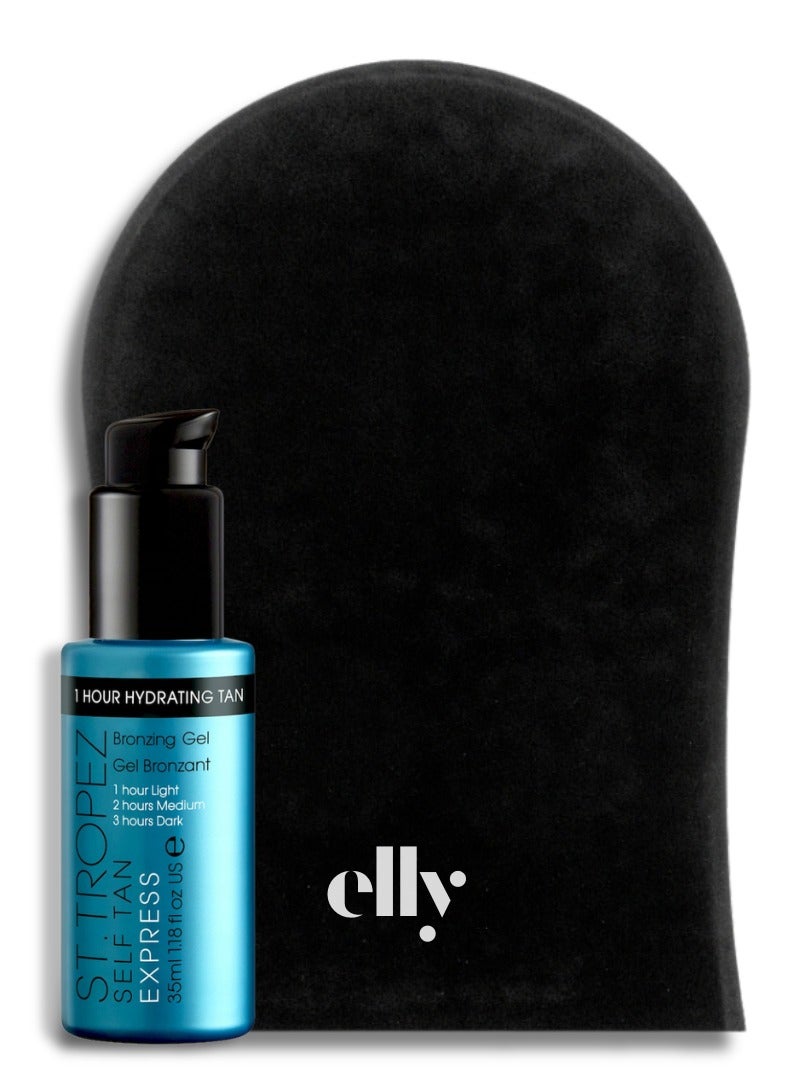 ST.TROPEZ ST.TROPEZ Self Tan kit - Express Mini Lotion 35ml + ELLY Application Glove Mitt - For Women, Men (Lotion + Glove)  - Image 1