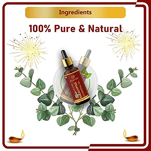 Newish Eucalyptus Oil for Hair, Skin & Body Massage – 100% Pure & Natural Therapeutic Grade Essential Oil – Soothes Muscles, Clears Sinuses & Nourishes Scalp – 30ml - Image 4