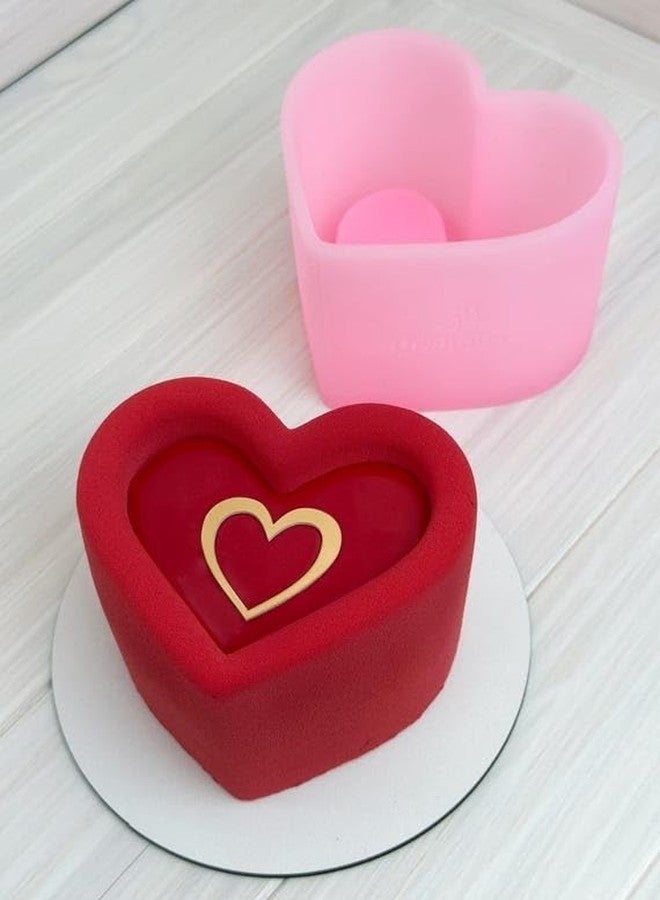 Royals Silicone Cake Bento Mould for Baking Cake Pan Set Non-Stick Baking Mold Silicone Baking Tins Air Fryer Small Cake Tins for Baking Layer Cake Cheesecake (Heart) - Image 1