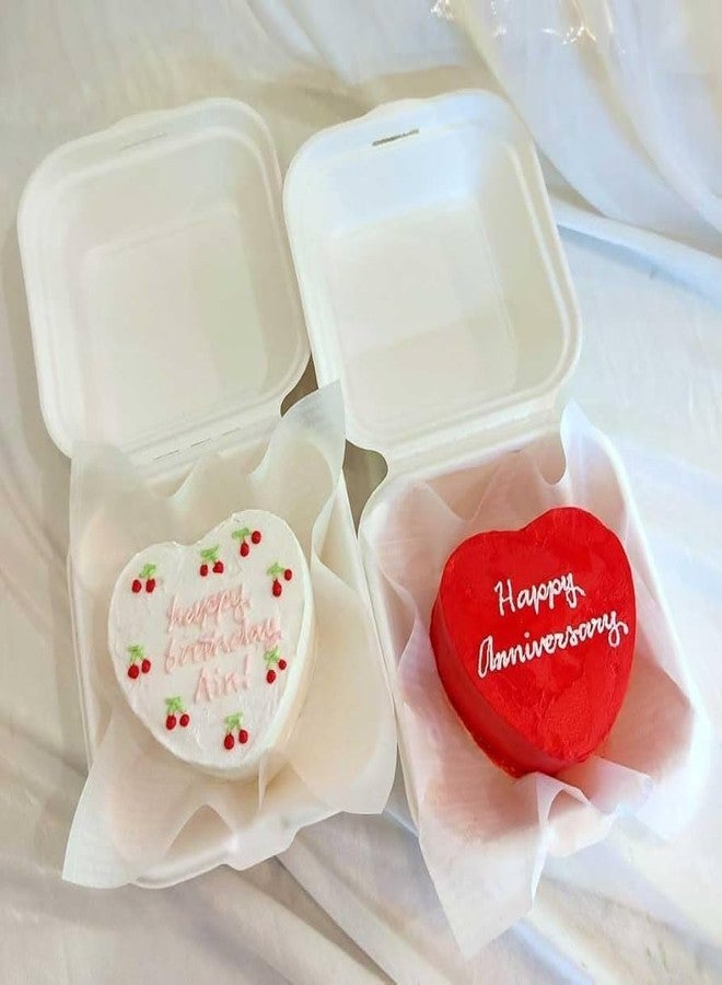 Royals Silicone Cake Bento Mould for Baking Cake Pan Set Non-Stick Baking Mold Silicone Baking Tins Air Fryer Small Cake Tins for Baking Layer Cake Cheesecake (Heart) - Image 3
