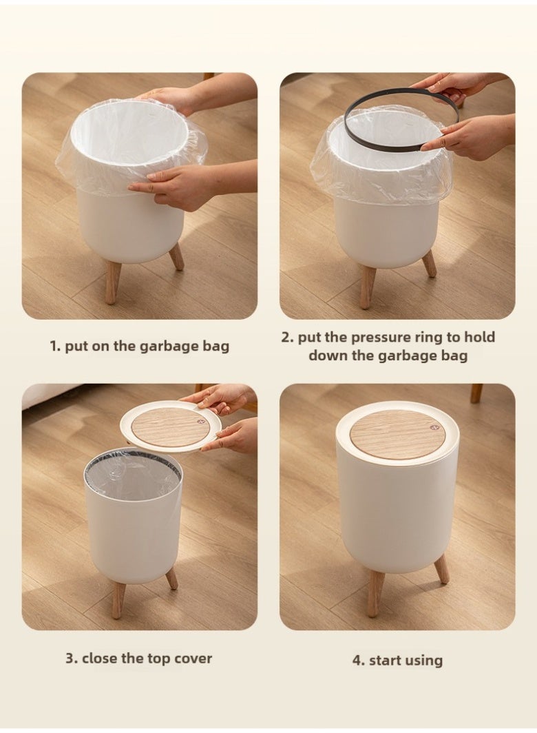 هايدو حاوية نفايات بسيطة ذات غطاء، سعة كبيرة 7 لتر - حاوية نفايات لغرفة المعيشة، غرفة النوم، المطبخ، الحمام في المنزل. - Image 5