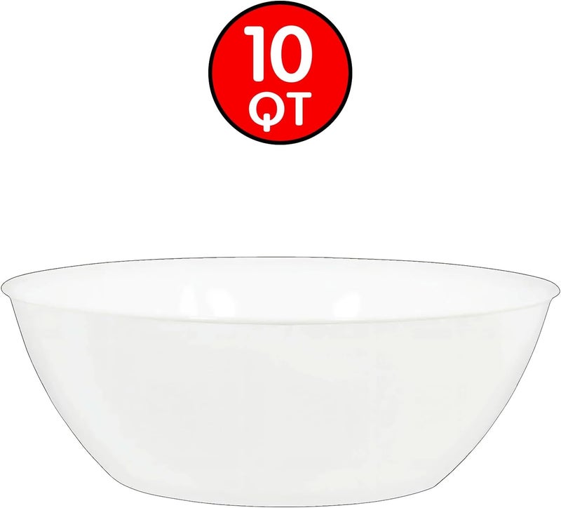 Amscan White Plastic Recyclable Bowl  10 qt 1 Piece  Durable Serveware Ideal for Everyday Use and Any Occasion - Image 2
