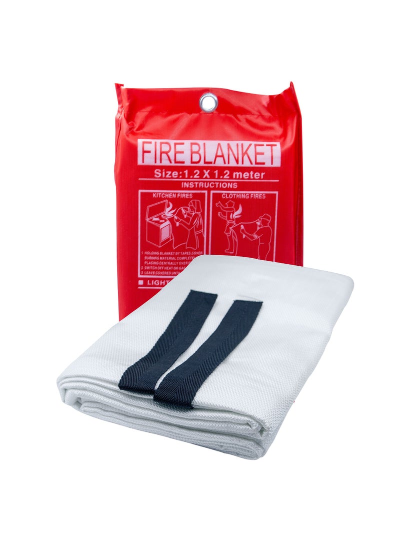 درافل بطانية طوارئ مقاومة للحريق من دورافيل، مصنوعة من الألياف الزجاجية، مقاومة للحريق مع طبقة سيليكون مزدوجة الجوانب، مناسبة للمنزل، المطبخ، الموقد، الشواية، السيارة، المكتب، المستودع (أبيض، 1.8 × 1.8 متر) - Image 1