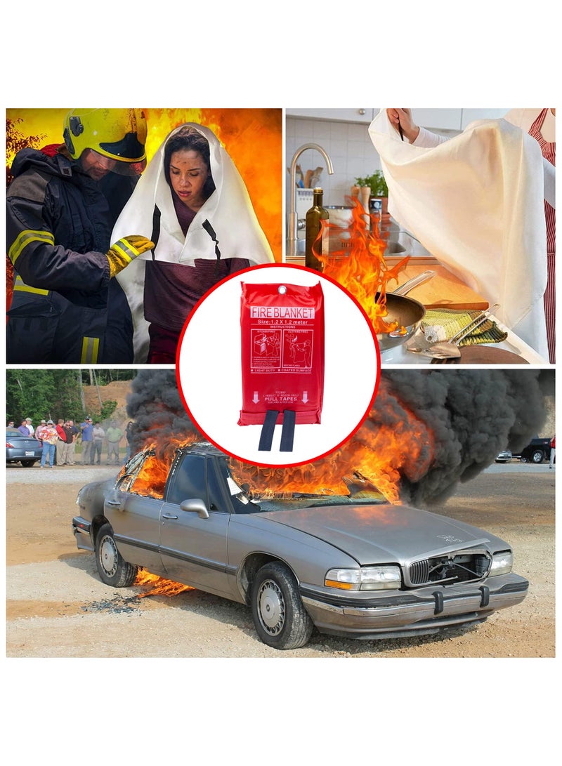 درافل بطانية طوارئ مقاومة للحريق من دورافيل، مصنوعة من الألياف الزجاجية، مقاومة للحريق مع طبقة سيليكون مزدوجة الجوانب، مناسبة للمنزل، المطبخ، الموقد، الشواية، السيارة، المكتب، المستودع (أبيض، 1.8 × 1.8 متر) - Image 4