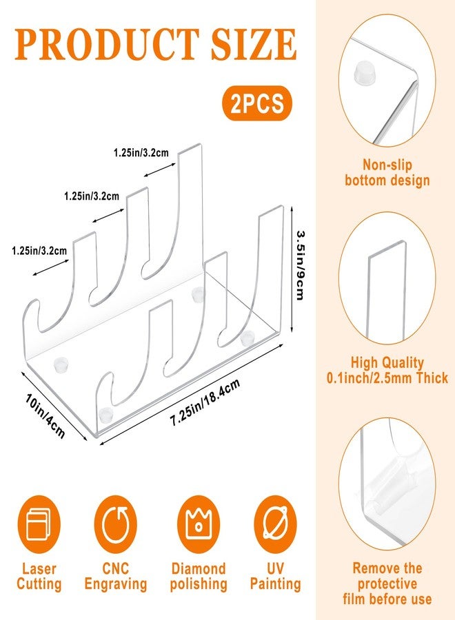 Perthlin 10 Pcs Acrylic Clear Dinnerware Display Stand 2 Pcs 3 Tiers China Display Stand 6 Pack 7 Inch Acrylic Easel Holder 2 Pack Tea Cup Holder for Christmas Dinner Utensils Tableware Picture - Image 2