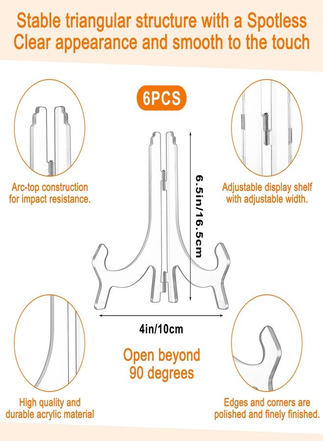 Perthlin 10 Pcs Acrylic Clear Dinnerware Display Stand 2 Pcs 3 Tiers China Display Stand 6 Pack 7 Inch Acrylic Easel Holder 2 Pack Tea Cup Holder for Christmas Dinner Utensils Tableware Picture - Image 4