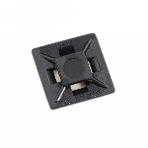 10Gtek Self Adhesive Cable Tie Mounts - 3M Strongly Adhesive-Backed Zip Tie Base Holders for Home, Office Cable Wire Management(21mm x 21mm, Black, 100pack) - Image 1