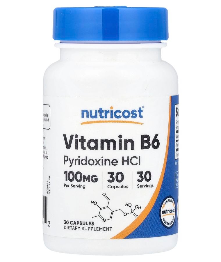 Vitamin B6 100 mg 30 Capsules