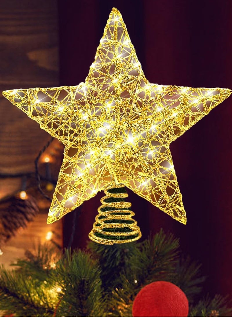 لوبيتيز 10 بوصة شجرة عيد الميلاد الديكور مصباح نجمة ( مع 10 أضواء LED ، الضوء الدافئ ، تحتاج إلى 2 بطاريات AA ، والبطاريات لا تشمل ) الذهب لامعة معدنية زخرفة شجرة عيد الميلاد ، الأسرة ، الطرف ، عطلة ، الشتاء ، عيد الميلاد الديكور ، - Image 1