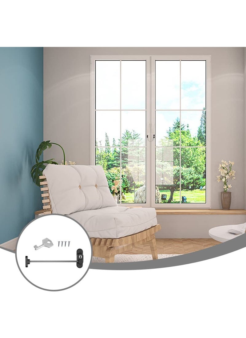 Excefore - Window Safety Locks, 2 Pcs Window Locks Child Safety, Window Restrictor Scratch Window Door Safety Locks, with Key Screw, for Child Safety and Protection - Image 1