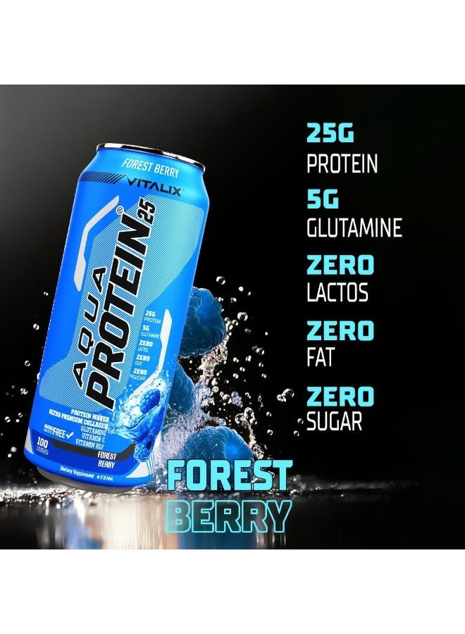 Vitalix Aqua Protein 25 Forest Berry 473ml Pack of 12 – Collagen Water with Glutamine & Vitamins B - Image 5