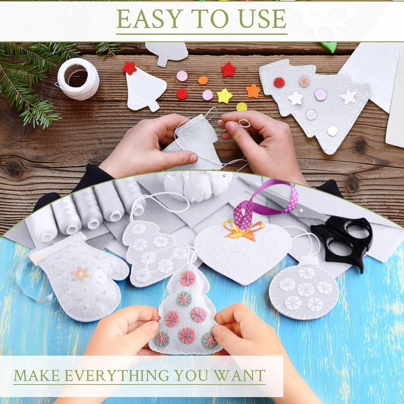 Rtteri White Felt Fabric Sheets 9 x 12 Inch Bulk Soft Felt Squares 1 mm Thick for DIY Craft Sewing Patchwork School Crafting Projects DecorationWhite100 Pcs - Image 4