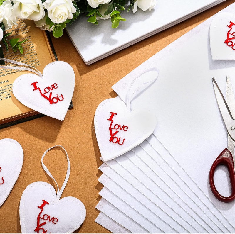 Rtteri White Felt Fabric Sheets 9 x 12 Inch Bulk Soft Felt Squares 1 mm Thick for DIY Craft Sewing Patchwork School Crafting Projects DecorationWhite100 Pcs - Image 2