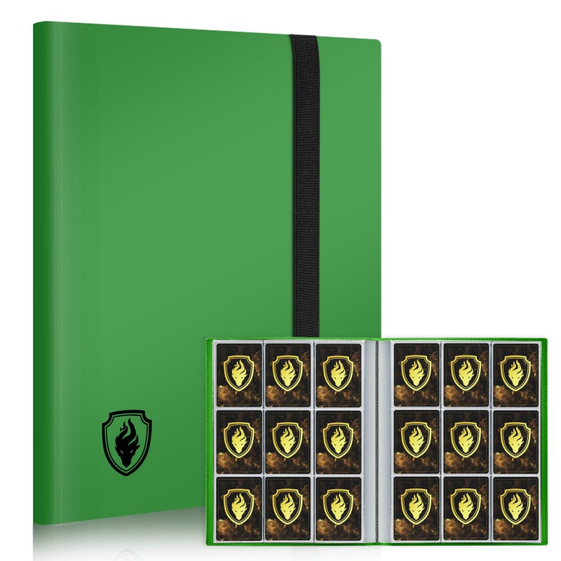 Fabmaker Card Binder 9 Pocket Fabmaker 396 Pockets Trading Card Binder Premium Collector Card Album for Standard Cards Side Loading Card Collection Folder for Game Cards Sport Cards Green - Image 2
