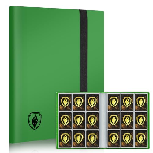 Fabmaker Card Binder 9 Pocket Fabmaker 396 Pockets Trading Card Binder Premium Collector Card Album for Standard Cards Side Loading Card Collection Folder for Game Cards Sport Cards Green - Image 1
