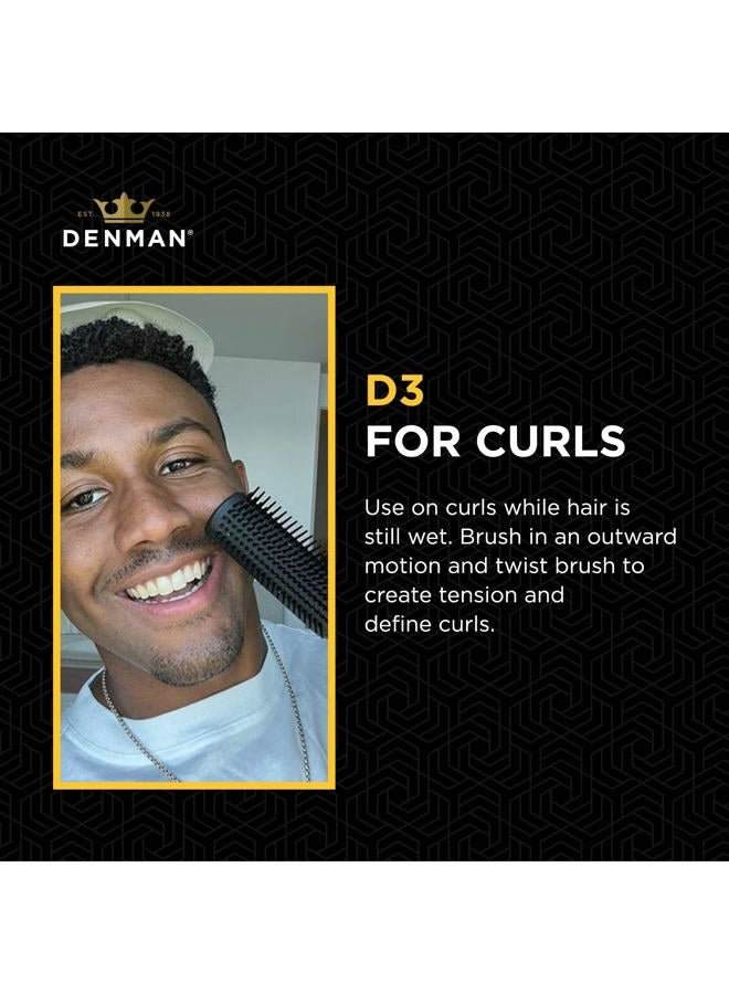 DENMAN فرشاة شعر مجعد جاك دين من دينمان D3 (أسود بالكامل) فرشاة تصفيف 7 صفوف لفك التشابك، الفصل، التشكيل وتحديد التجاعيد - للنساء والرجال - Image 3