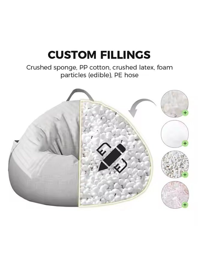 عربست غطاء مقعد كيس فول محشو لتخزين الحيوانات (بدون حشو) - أغطية مقاعد كيس فول فائقة النعومة - غطاء بديل من إسفنج الذاكرة من القطن والكتان للبالغين والأطفال بدون حشو - Image 5