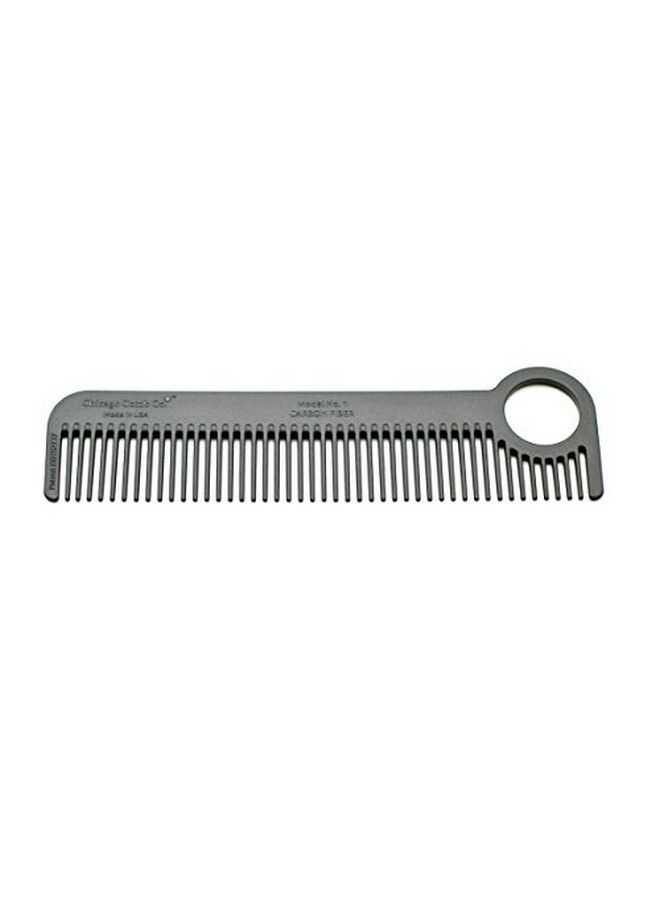 Chicago Comb مشط كربون فايبر موديل 1 + غلاف جلد هوروين تان إنجليزي مصنوع في الولايات المتحدة مشط جيب وسفر نهائي ناعم قوي وخفيف مضاد للكهرباء الساكنة غلاف جلد أمريكي فاخر - Image 4