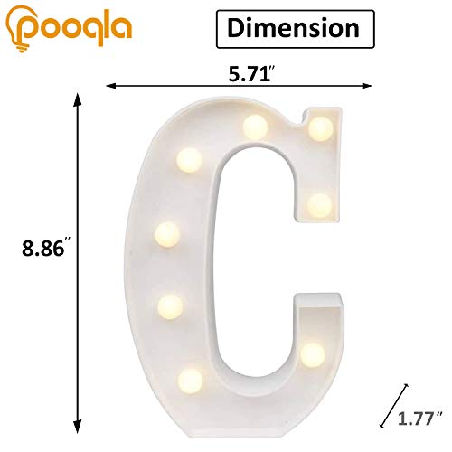 Pooqla LED Marquee Letter Lights Sign, Light Up Alphabet Letter for Home Party Wedding Decoration C - Image 3
