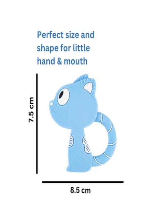 Rukan Teething Baby Chew Toys Teether 3 to 6 Months Soft Textures to Soothe Gums Toys for Infant Easy to Clean & No-Choke Design BPA Free Squirrel (Blue) - Image 5