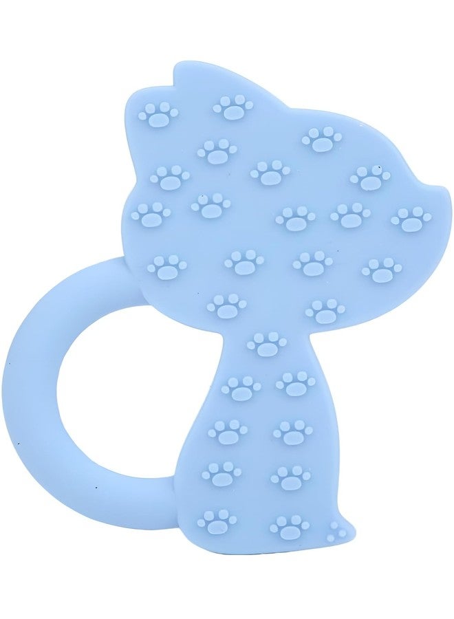 Rukan Teething Baby Chew Toys Teether 3 to 6 Months Soft Textures to Soothe Gums Toys for Infant Easy to Clean & No-Choke Design BPA Free Squirrel (Blue) - Image 4
