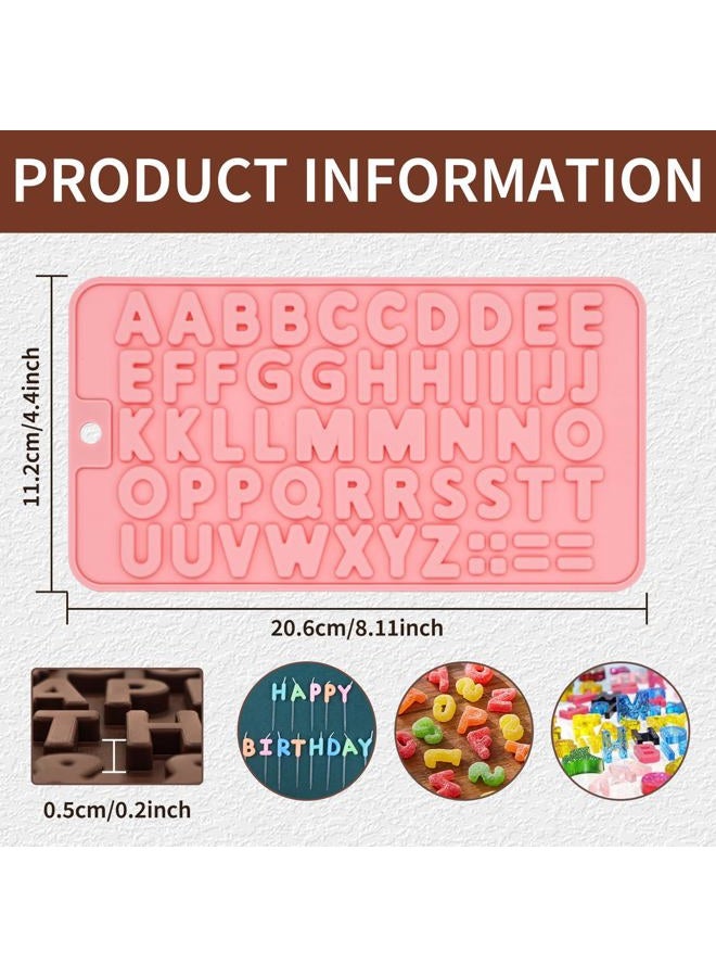 Yumatouch 2 Pieces Letters Numbers Chocolate Mould Set Silicone Happy Birthday Symbols Moulds Silicone Chocolate Molds for Birthday Cake Decoration Baking DIY - Image 2