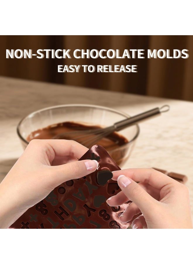 Yumatouch 2 Pieces Letters Numbers Chocolate Mould Set Silicone Happy Birthday Symbols Moulds Silicone Chocolate Molds for Birthday Cake Decoration Baking DIY - Image 5