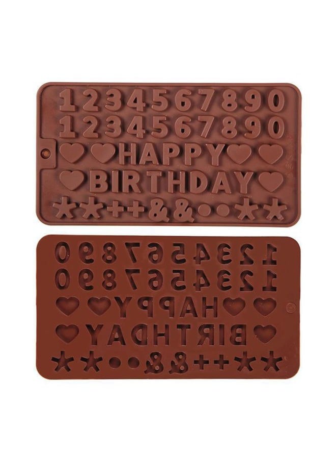Yumatouch 2 Pieces Letters Numbers Chocolate Mould Set Silicone Happy Birthday Symbols Moulds Silicone Chocolate Molds for Birthday Cake Decoration Baking DIY - Image 3