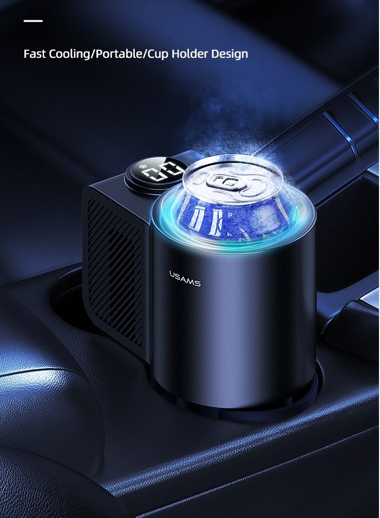 Car Quick Cooling Smart Cup Refrigerator For Beverage With Digital Display 