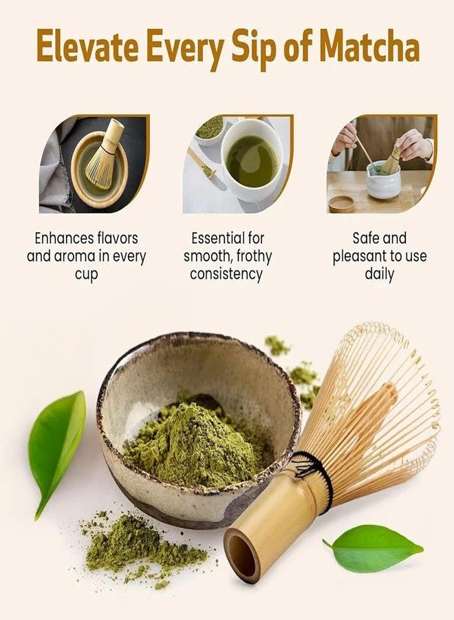 Megika 1Pcs, Traditional Matcha Whisk - 100 Prongs Japanese Bamboo Whisk Chasen Preparing Matcha Powder Brush Tool for Matcha Powder, for Tea Ceremony, Tea Drinking, Handmade. - Image 4