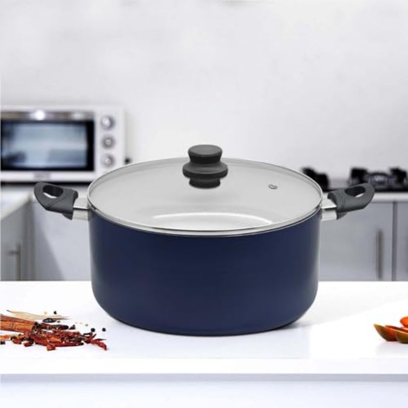 Nonstick Induction Cooking Pot With Glass Lid, 22 Cm, RNC022, Curry Pot, Non Stick Pot, Cooking Pot, Casserole - Image 4
