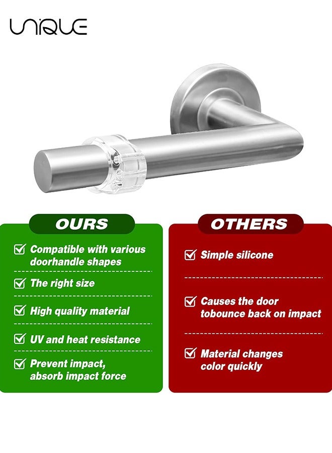 Unique 6Pcs Door Handle Crash Ring Protector,Door Handle Bumper PVC Material Transparent Wall Protector,Reusable Anti-Collision Door Handle Buffer (17mm)  - Image 5