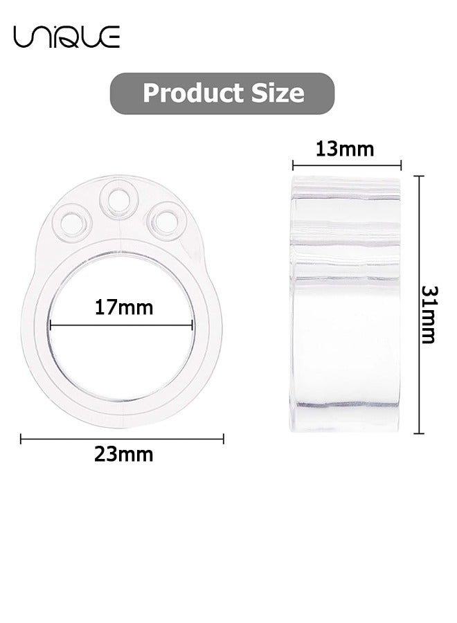 Unique 6Pcs Door Handle Crash Ring Protector,Door Handle Bumper PVC Material Transparent Wall Protector,Reusable Anti-Collision Door Handle Buffer (17mm)  - Image 2