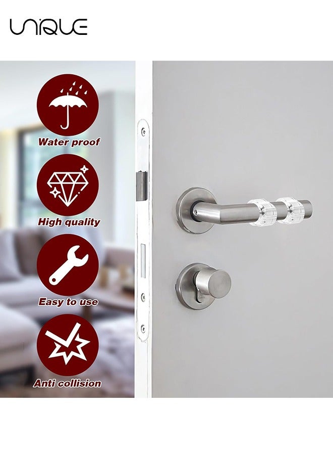 Unique 6Pcs Door Handle Crash Ring Protector,Door Handle Bumper PVC Material Transparent Wall Protector,Reusable Anti-Collision Door Handle Buffer (17mm)  - Image 4
