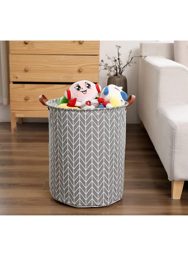 2 Pack Waterproof Laundry Baskets, 65 L Collapsible Laundry Basket Hamper Bag Washing Bin Clothes Bag Organizer Basket, Storage Wash Basket Hamper for Clothes Toys Dirty Clothes Bedroom (Grey) - Image 5