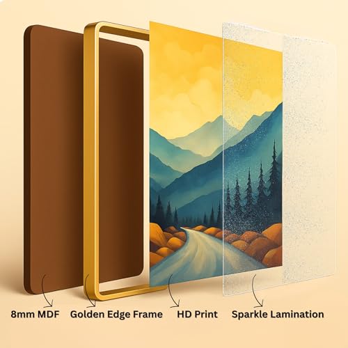 SAF Golden Deer Night Landscape Wall Art | Elegant Tree & Moonlight Design on MDF Board | Luxury Wall Décor for Living Room, Bedroom, Office & Home Decoration (18 x 24 Inch) ETNF01-1018 - Image 5