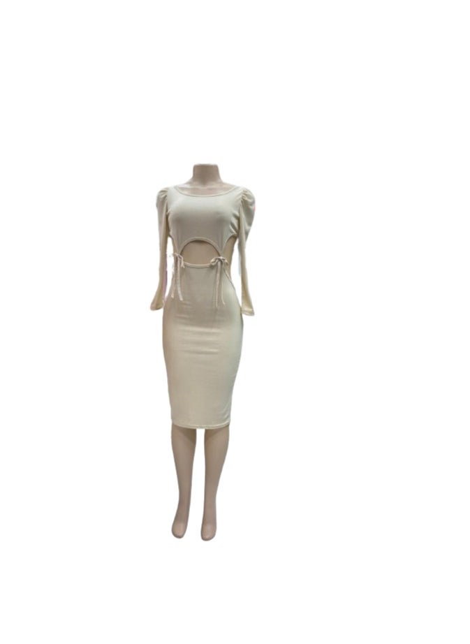 Doctor Perfume - Beige Side Cut Dress for Women - Image 1
