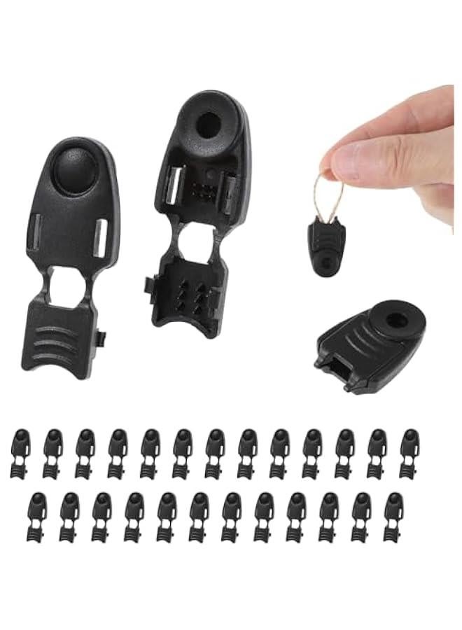 25PCS Zipper Pull Cord Ends Clips, Paracord Accessories Shoe Lace Lock Cord Plastic Draw String Clip Zipper Pull Tab for Backpack Running Shoe DIY Replacement Zipper Stopper  - Image 1