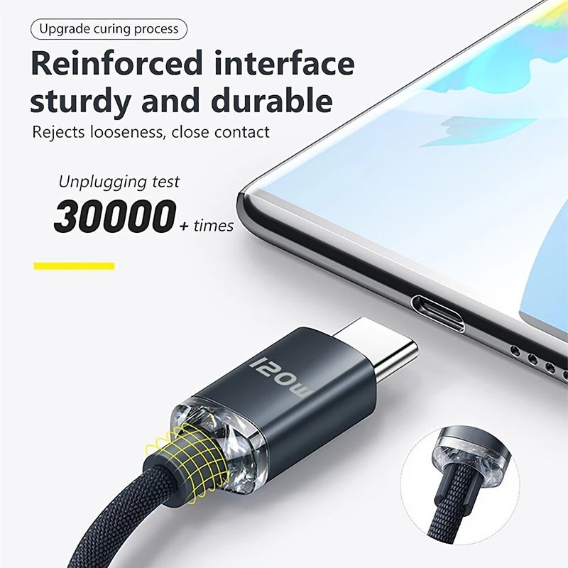 Ultra Fast Charging USB C Cable 120W Blue 0.25M - Image 5