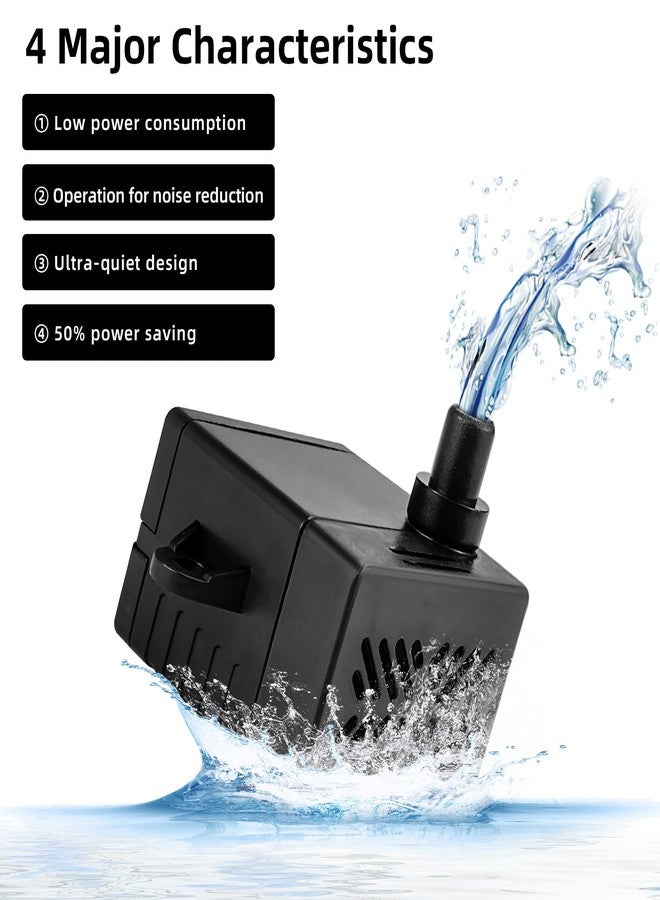 RunDuck Ultra-Quiet 5W Mini Submersible Water Pump - 80GPH Flow for Aquariums, Fish Tanks & Fountains Compact Small Water Pump with 44.8" Cord Energy Saving Low Noise Motor for Indoor/Outdoor Use - Image 3