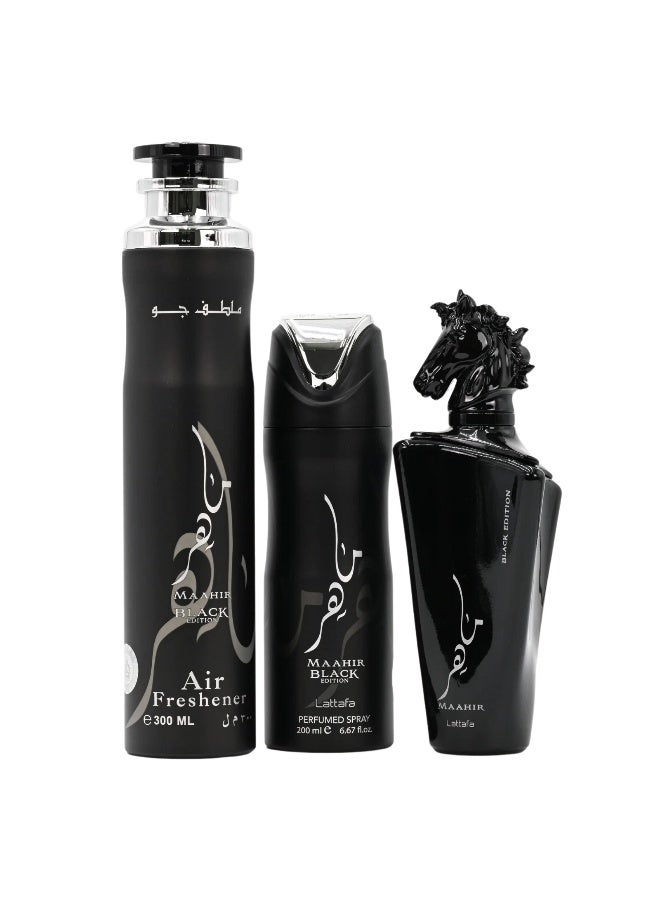Lattafa Giftset Maahir Black + Deo + Af - Image 2